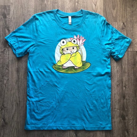 Bella Canvas Tops - 2/$25 - Mouse in a Frog Towel on Lily Pad T-Shirt